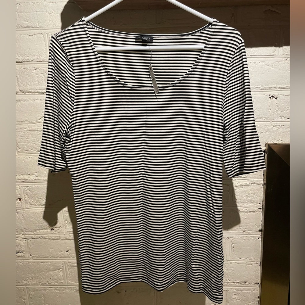 Brand new Talbots striped scoop neck shirt